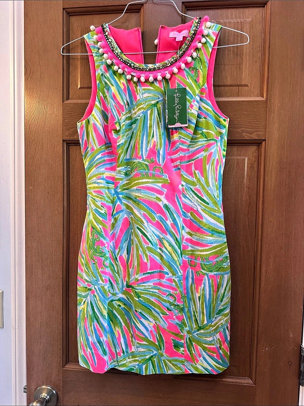 Lilly Pulitzer Mila Shift Mini Dress Pink & Green Size 2